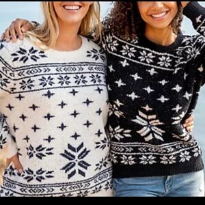 Barefoot Dreams Cozy Chic Fair Isle Snowflake Sweater
Size XL NWOT